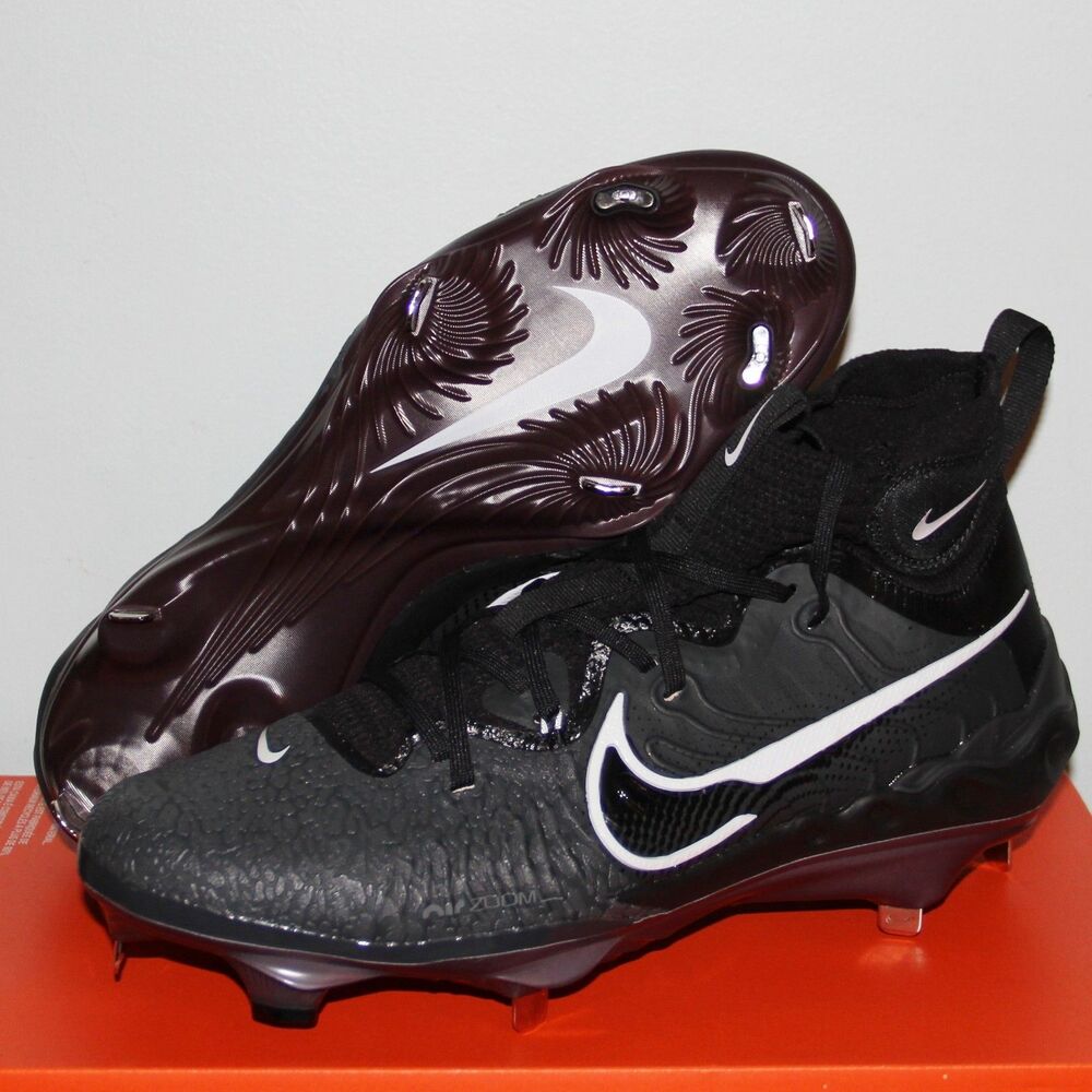 Nike Alpha Huarache NXT Metal Baseball Cleats Mens 11 11.5 Black Grey